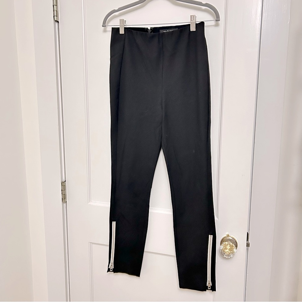 Rag & Bone Women's Simone Zipper Skinny Fit Trousers Pants Black size 6